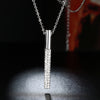 Vertical Drop Swarovski Elements Necklace in 18K White Gold