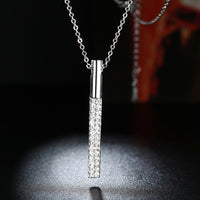 Vertical Drop Swarovski Elements Necklace in 18K White Gold