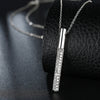 Vertical Drop Swarovski Elements Necklace in 18K White Gold