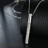 Vertical Drop Swarovski Elements Necklace in 18K White Gold