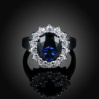 Sapphire Blossoming Pave Ring in 18K White Gold