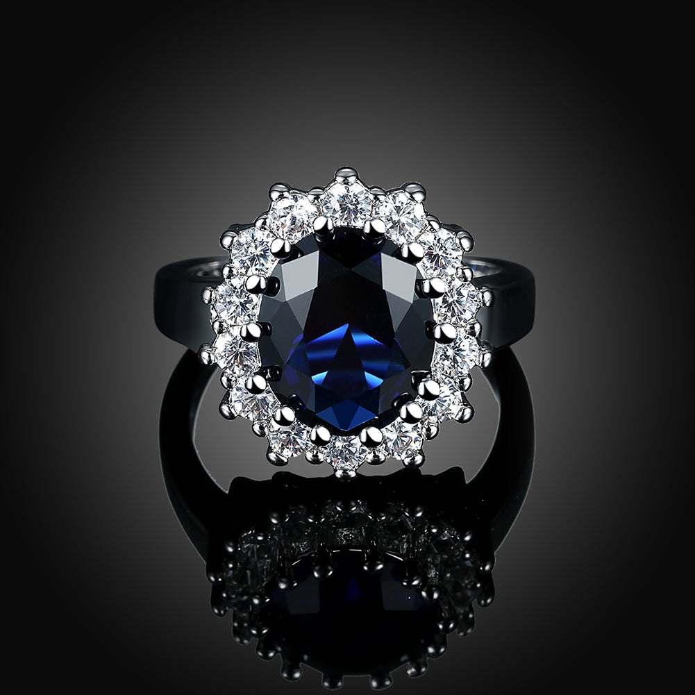 Sapphire Blossoming Pave Ring in 18K White Gold