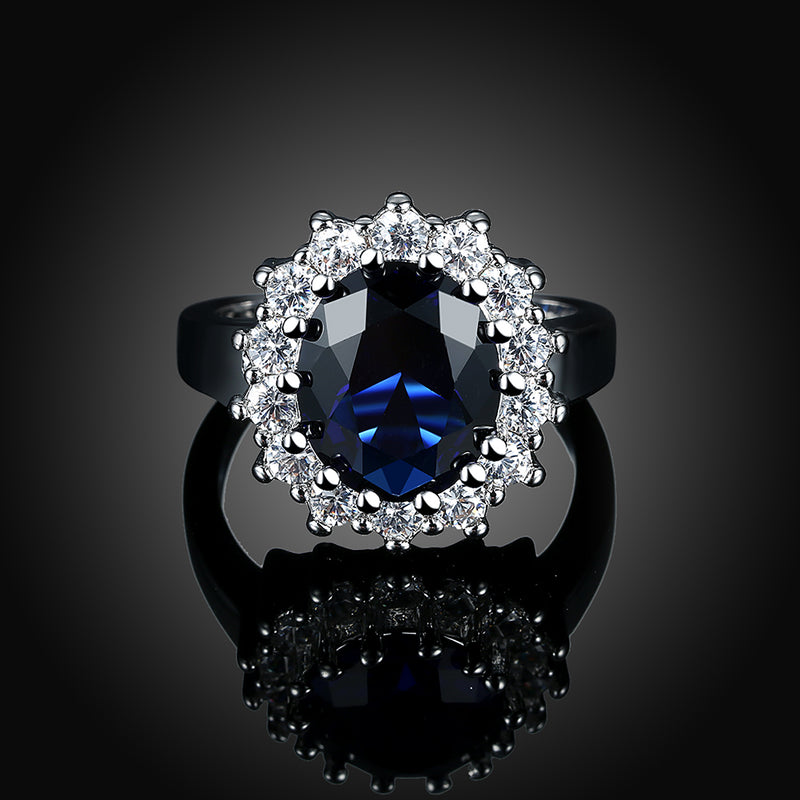 Sapphire Blossoming Pav'e Ring in 18K White Gold
