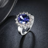 Sapphire Blossoming Pave Ring in 18K White Gold