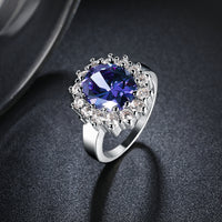 Sapphire Blossoming Pave Ring in 18K White Gold