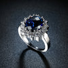 Sapphire Blossoming Pave Ring in 18K White Gold