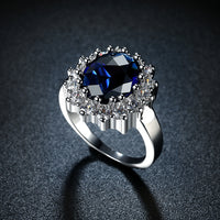 Sapphire Blossoming Pave Ring in 18K White Gold