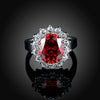Ruby Blossoming Pave Ring in 18K White Gold