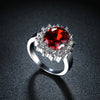 Ruby Blossoming Pave Ring in 18K White Gold