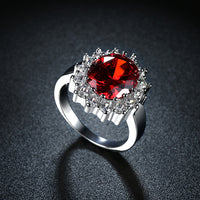 Ruby Blossoming Pave Ring in 18K White Gold