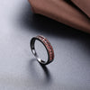 Red Swarovski Two-Lining Ring in Black Gun Plating
