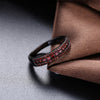 Red Swarovski Two-Lining Ring in Black Gun Plating