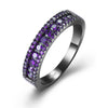 Purple Swarovski Two-Lining Ring in Black Gun Plating