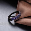 Purple Swarovski Two-Lining Ring in Black Gun Plating