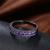 Purple Swarovski Two-Lining Ring in Black Gun Plating