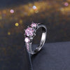 Pink Sapphire 3 Stone Black Gun Plating Midi Ring