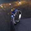 Sapphire 3 Stone Black Gun Plating Midi Ring