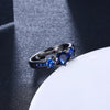 Sapphire 3 Stone Black Gun Plating Midi Ring