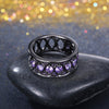 Multi Purple Swarovski Filigree Black Gun Plating Ring