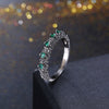 Multi Green Swarovski Ring in Black Gun Plating