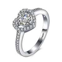 Pave Heart Princess Cut Engagement Ring - Golden NYC Jewelry www.goldennycjewelry.com fashion jewelry for women