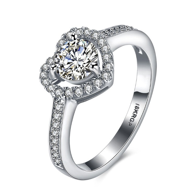 Pav'e Heart Princess Cut Engagement Ring - Golden NYC Jewelry www.goldennycjewelry.com fashion jewelry for women