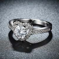 Pave Heart Princess Cut Engagement Ring - Golden NYC Jewelry www.goldennycjewelry.com fashion jewelry for women