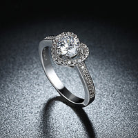 Pave Heart Princess Cut Engagement Ring - Golden NYC Jewelry www.goldennycjewelry.com fashion jewelry for women