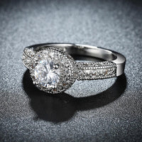 3.50 CTTW Single Crystal Swarovski Elements Pave Halo Ring in 18K White Gold Plating, , Golden NYC Jewelry, Golden NYC Jewelry jewelryjewelry deals, swarovski crystal jewelry, groupon jewelry,, jewelry for mom,