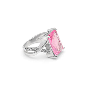 EMERALD CUT PINK CRYSTAL SWIRL RING MADE WITH SWAROVSKI ELEMENTS, , Golden NYC Jewelry, Golden NYC Jewelry  jewelryjewelry deals, swarovski crystal jewelry, groupon jewelry,, jewelry for mom, 