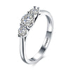 Three Stone Swarovski Elements Ring in 18K White Gold