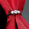 Three Stone Swarovski Elements Ring in 18K White Gold