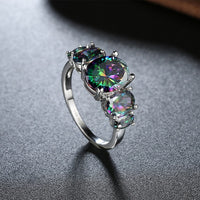 Five Stone Mystic Fire Topaz 18K White Gold Plated Ring, Rings, Golden NYC Jewelry, Golden NYC Jewelry jewelryjewelry deals, swarovski crystal jewelry, groupon jewelry,, jewelry for mom,