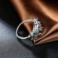 Five Stone Mystic Fire Topaz 18K White Gold Plated Ring, Rings, Golden NYC Jewelry, Golden NYC Jewelry jewelryjewelry deals, swarovski crystal jewelry, groupon jewelry,, jewelry for mom,