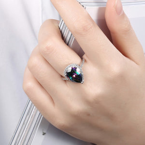 4.00 CTTW Genuine Rainbow Topaz Pear Cut Sterling Silver Ring, Rings, Golden NYC Jewelry, Golden NYC Jewelry  jewelryjewelry deals, swarovski crystal jewelry, groupon jewelry,, jewelry for mom,