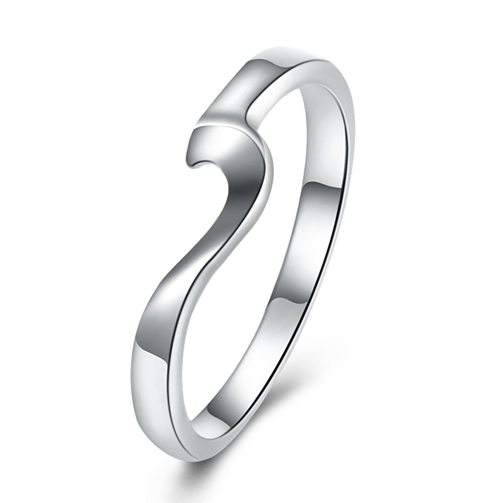 18K White Gold Plated Curved Abstract Ring, , Golden NYC Jewelry, Golden NYC Jewelry jewelryjewelry deals, swarovski crystal jewelry, groupon jewelry,, jewelry for mom,