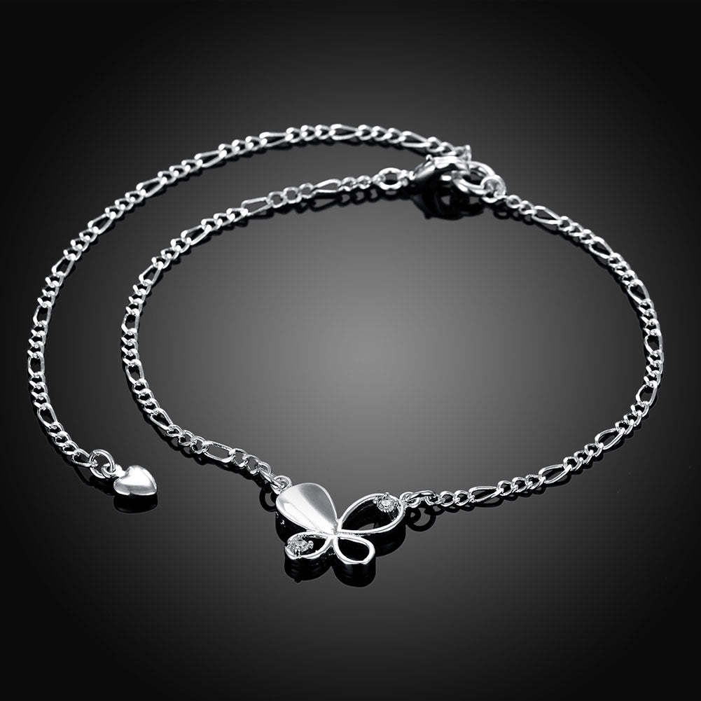 Butterfly Anklet in 18K White Gold Plated, Anklet, Golden NYC Jewelry, Golden NYC Jewelry jewelryjewelry deals, swarovski crystal jewelry, groupon jewelry,, jewelry for mom,