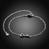 Key to Heart Anklet in 18K White Gold Plated