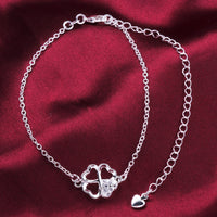 Clover Anklet in 18K White Gold Plated, Anklet, Golden NYC Jewelry, Golden NYC Jewelry jewelryjewelry deals, swarovski crystal jewelry, groupon jewelry,, jewelry for mom,