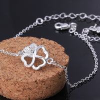 Clover Anklet in 18K White Gold Plated, Anklet, Golden NYC Jewelry, Golden NYC Jewelry jewelryjewelry deals, swarovski crystal jewelry, groupon jewelry,, jewelry for mom,
