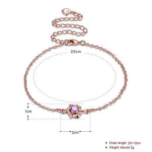 Pink Topaz Anklet in 18K Rose Gold Plated