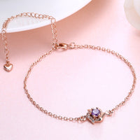 Pink Topaz Anklet in 18K Rose Gold Plated