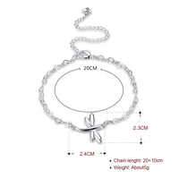 Flying Butterfly Anklet in 18K White Gold Plated