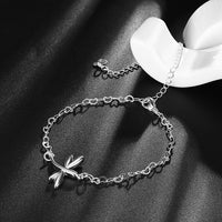 Flying Butterfly Anklet in 18K White Gold Plated
