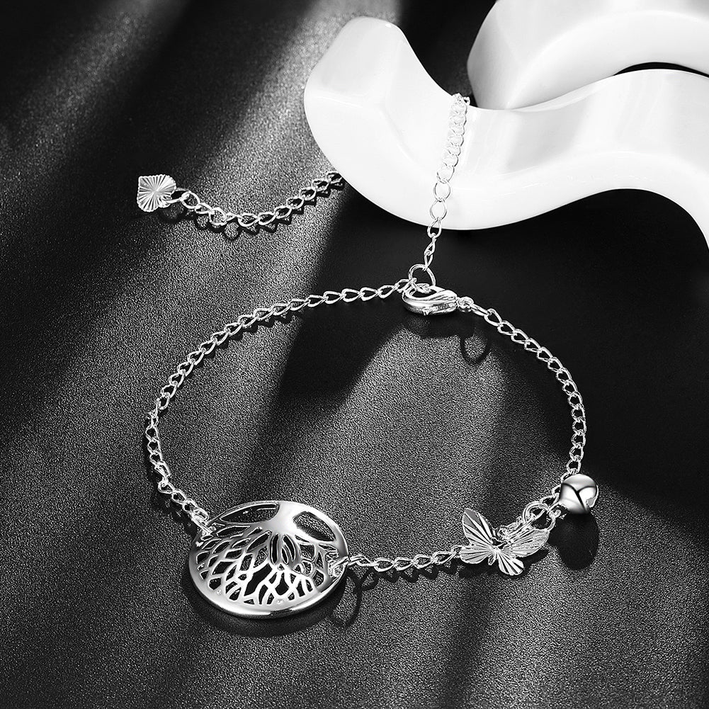 Tree of Life Anklet in 18K White Gold Plated