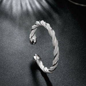 Twisted Mesh Silver Cuff Adjustable Bracelet - Golden NYC Jewelry www.goldennycjewelry.com fashion jewelry for women