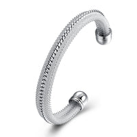 Classic Mesh Adjustable Cuff Bangle in 18K White Gold Plated, Bangle, Golden NYC Jewelry, Golden NYC Jewelry jewelryjewelry deals, swarovski crystal jewelry, groupon jewelry,, jewelry for mom,