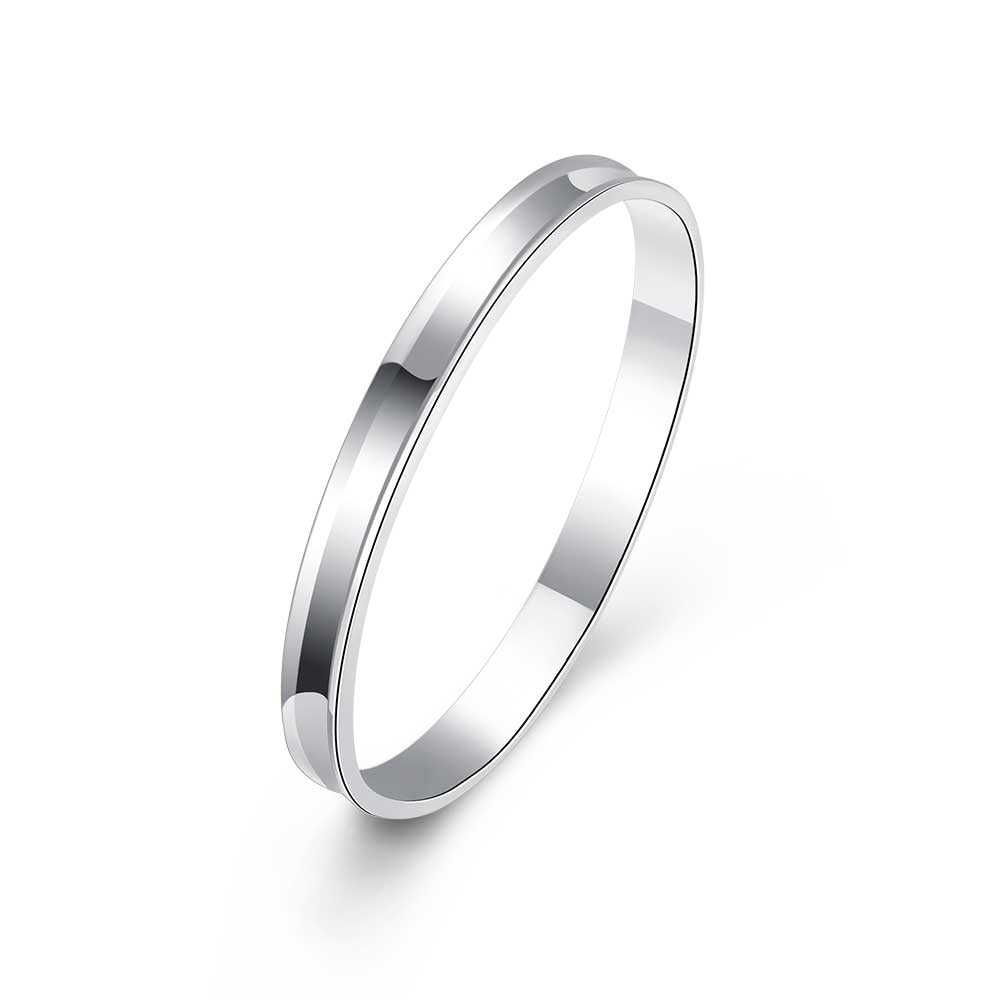 Classic 7" Slip on Bangle in 18K White Gold Plated, Bracelet, Golden NYC Jewelry, Golden NYC Jewelry jewelryjewelry deals, swarovski crystal jewelry, groupon jewelry,, jewelry for mom,