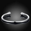 Smooth Adjustable Cuff Bangle in 18K White Gold Plated
