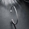 Smooth Adjustable Cuff Bangle in 18K White Gold Plated